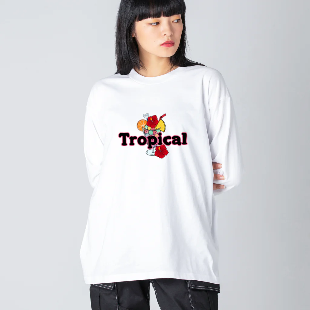 Yamadatinkuのトロピカル ビッグシルエットロングスリーブTシャツ