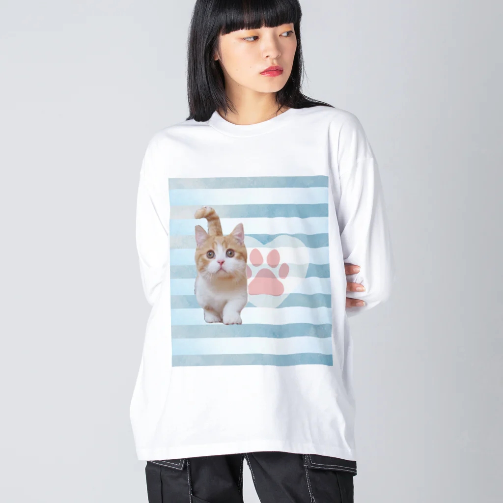 ねこねこ王国のさわやかにゃ猫とらちゃん２ Big Long Sleeve T-Shirt