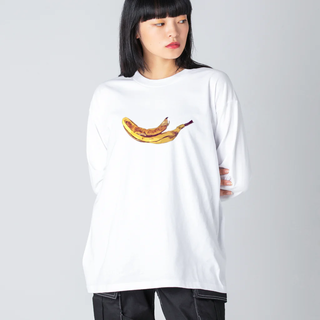 わらしゃんどのバナナの皮 ビッグシルエットロングスリーブTシャツ