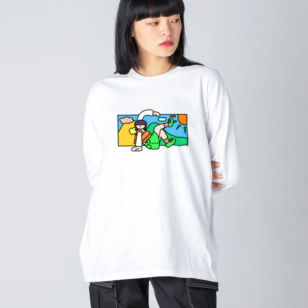 よもぎたけのこのGの女の子(前) ビッグシルエットロングスリーブTシャツ