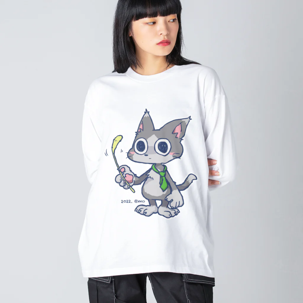 ﾓﾘ('ω')ﾓﾘのぬこ01 ビッグシルエットロングスリーブTシャツ