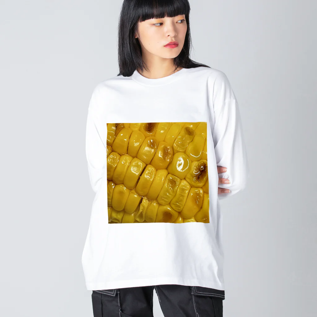 あゆのしおやきの焼きとうもろこし ビッグシルエットロングスリーブTシャツ