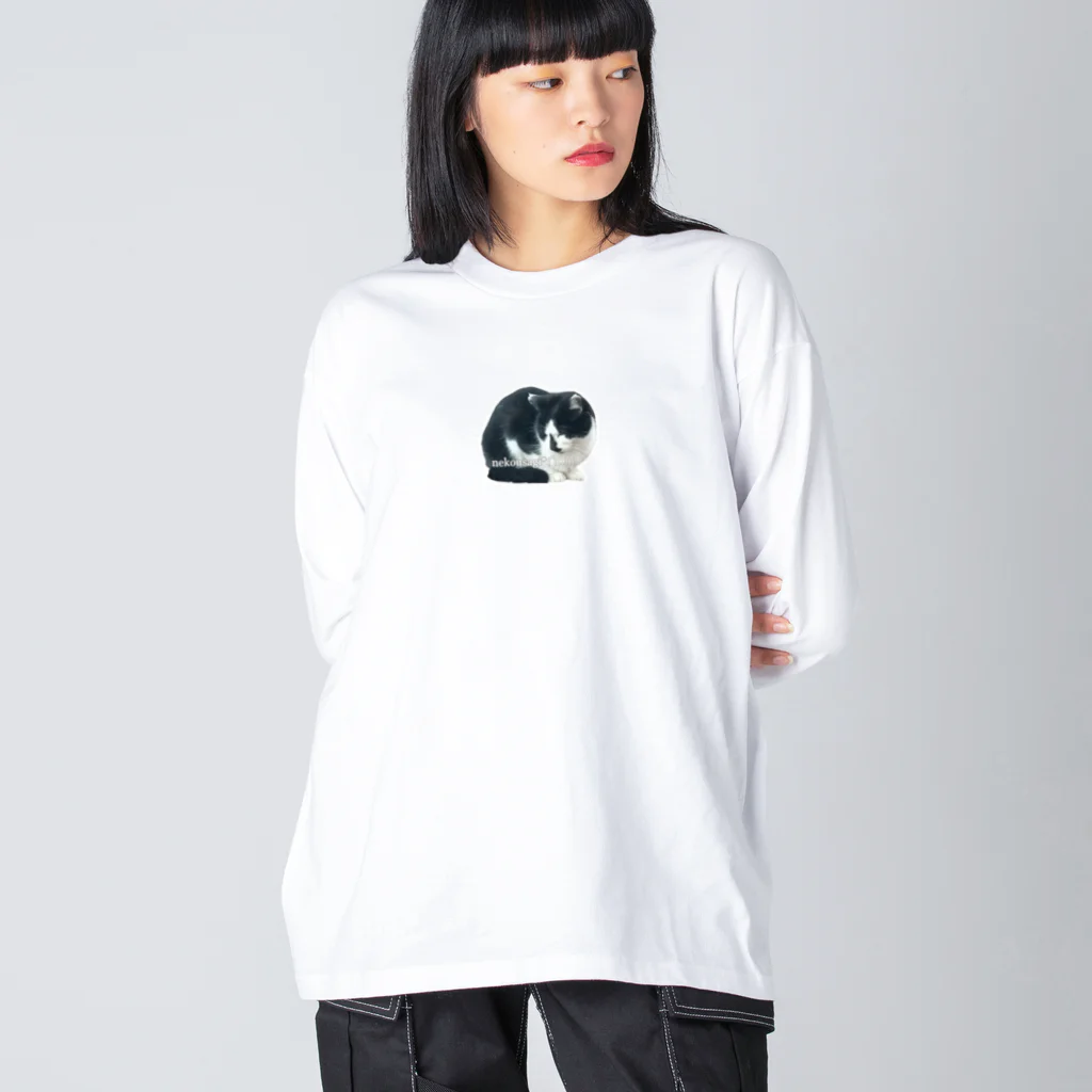 nekousagi*∩..∩のハナちゃん🌷 nekousagi*∩..∩ロゴ入り ビッグシルエットロングスリーブTシャツ