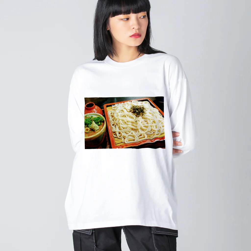 脳みそちゃんの【お蕎麦】脳みそちゃん ビッグシルエットロングスリーブTシャツ