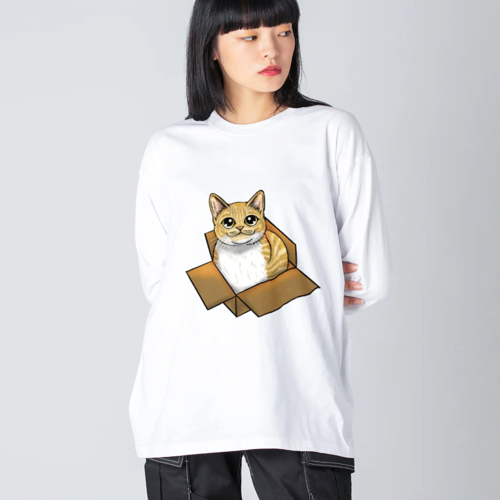 縁-yukari-のダンボールにゃんこ Big Long Sleeve T-Shirt