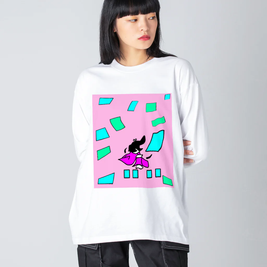 greetenの競技かるた　ピンク Big Long Sleeve T-Shirt