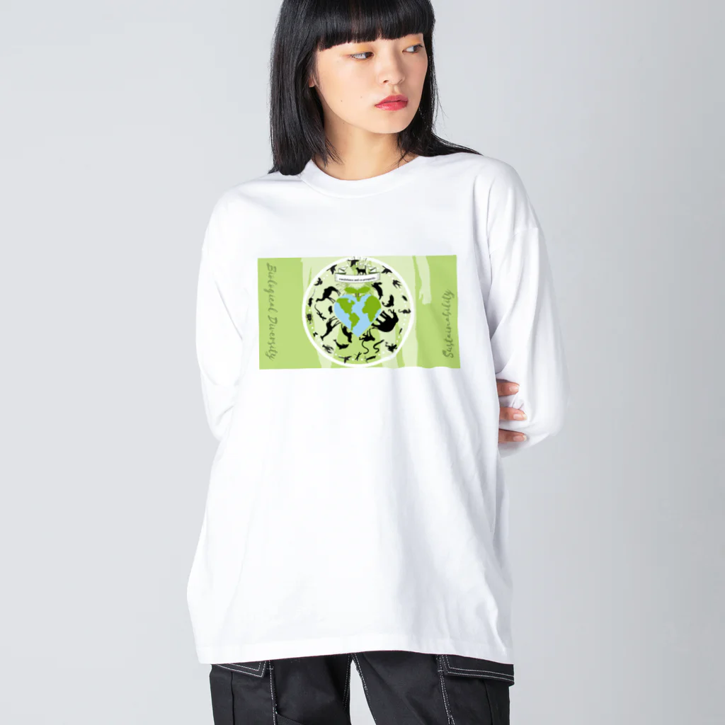 ヘーゼル色のどんぐりまなこの生物多様性と持続可能性と共存共栄 Big Long Sleeve T-Shirt