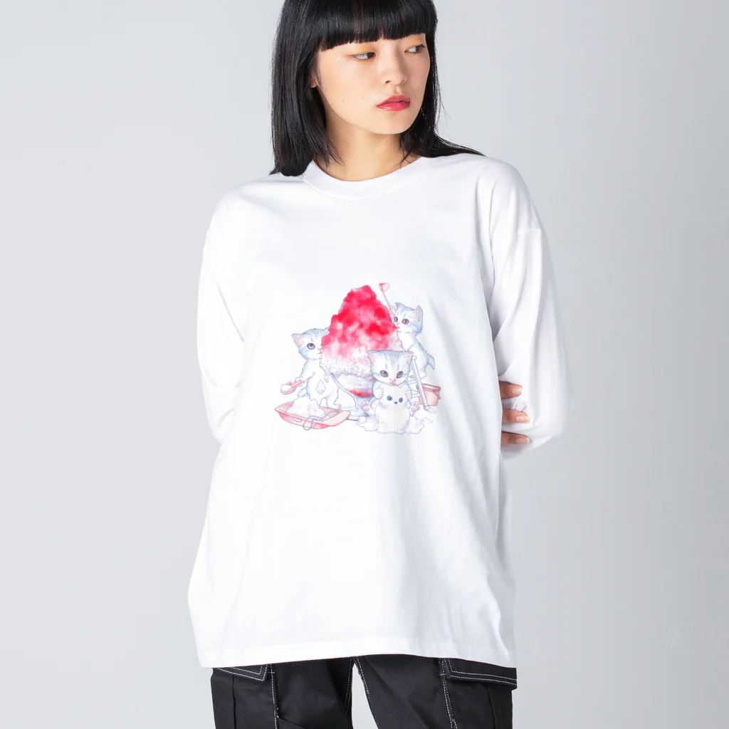 nya-mew（ニャーミュー）のかき氷大好き Big Long Sleeve T-Shirt