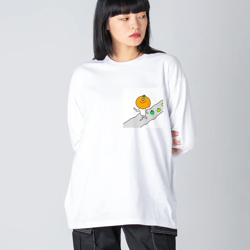 天野画伯の落書きの闊歩するみかん坊や Big Long Sleeve T-Shirt