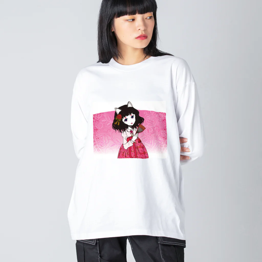 加藤 光雲のRose-design（扇子閉じVer.） Big Long Sleeve T-Shirt