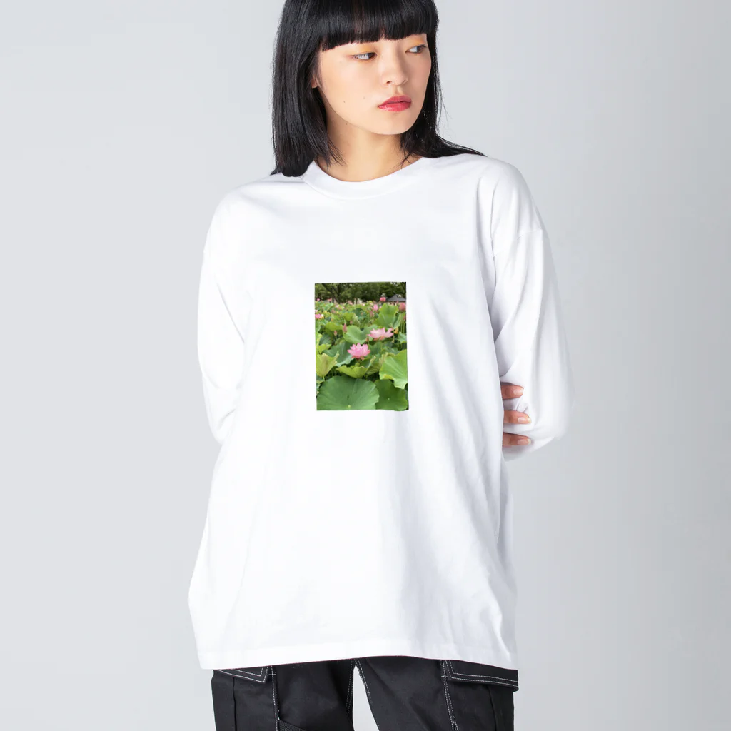 ぴー様と髭男の蓮の花です ビッグシルエットロングスリーブTシャツ