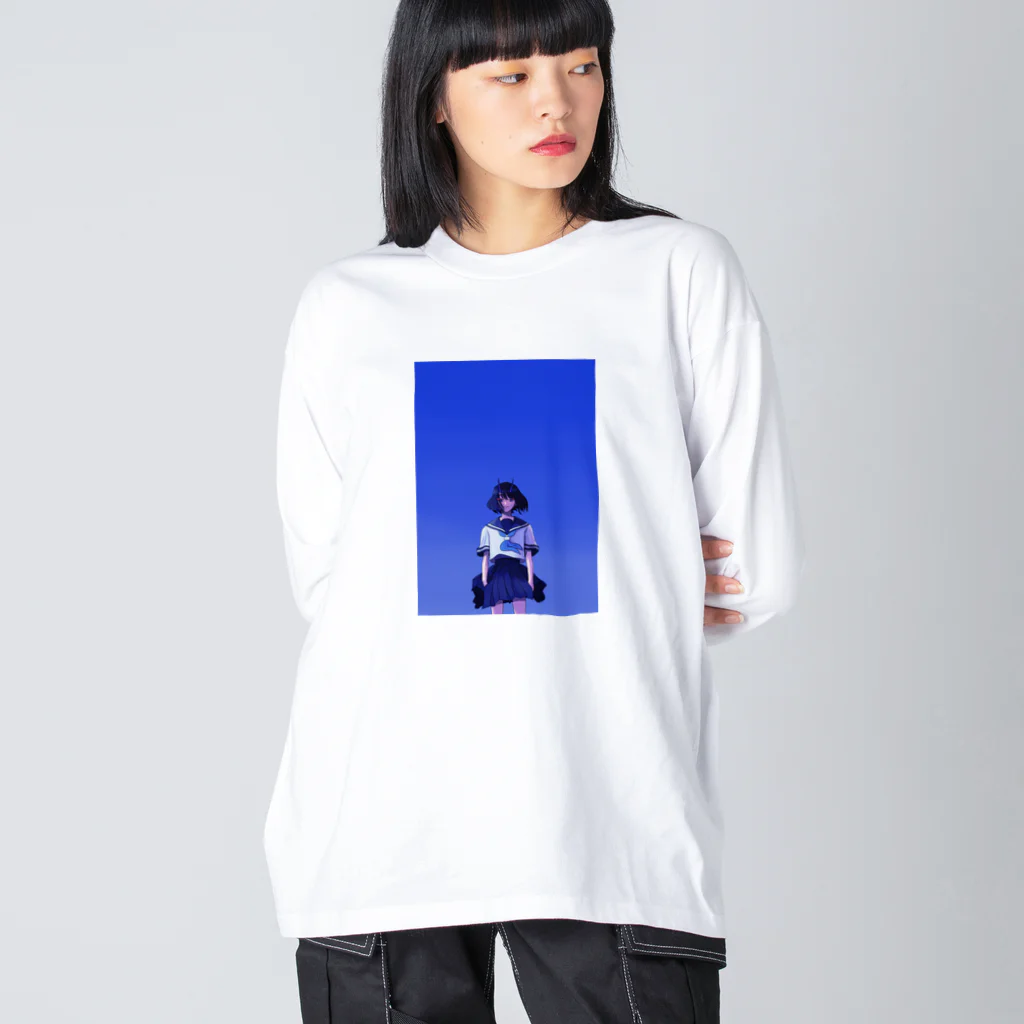 青江鍛錬道場のBlue Blue 01 ビッグシルエットロングスリーブTシャツ