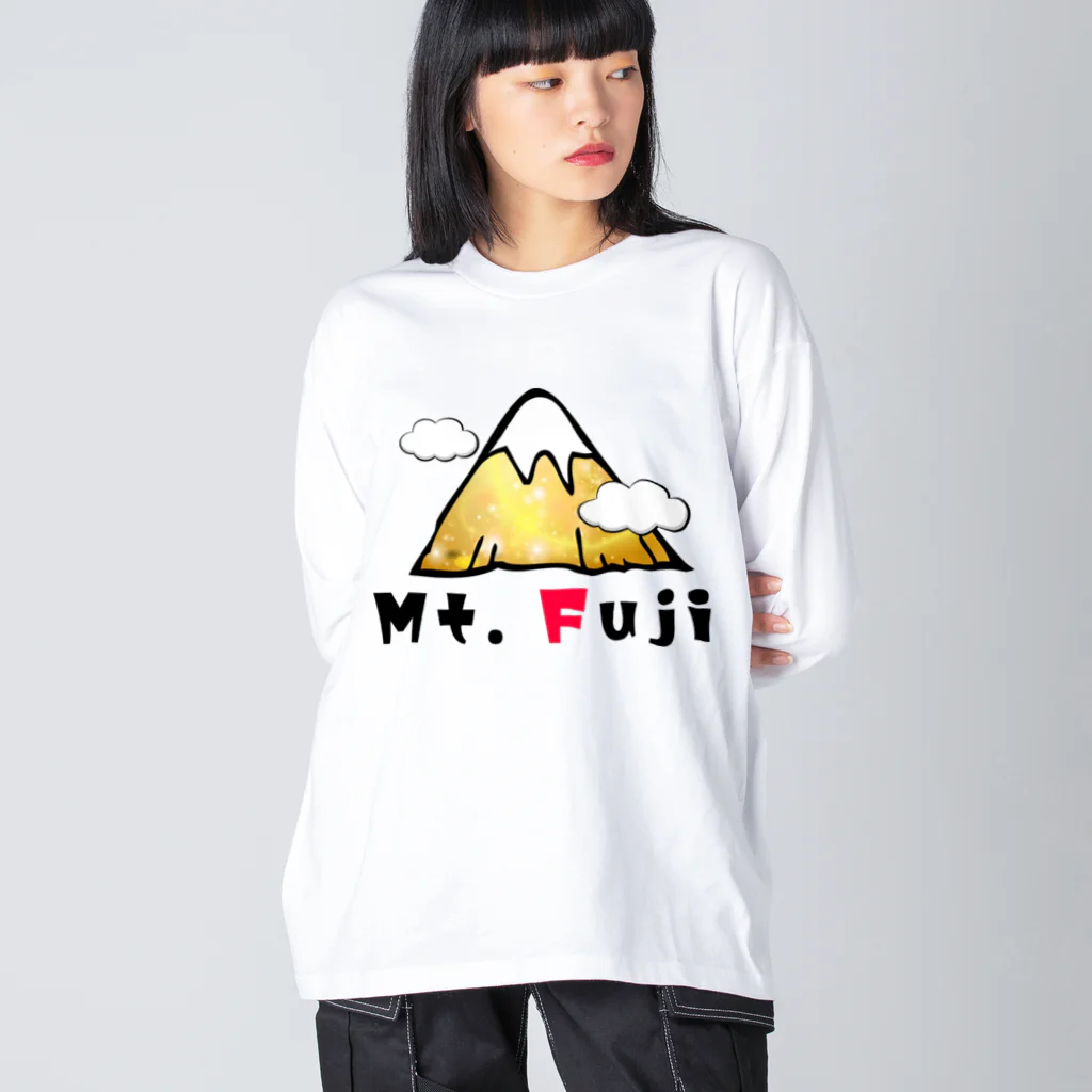 レアレアコクアのいいことありそう! 金運シリーズ　(富士山　Mt.Fuji) ビッグシルエットロングスリーブTシャツ