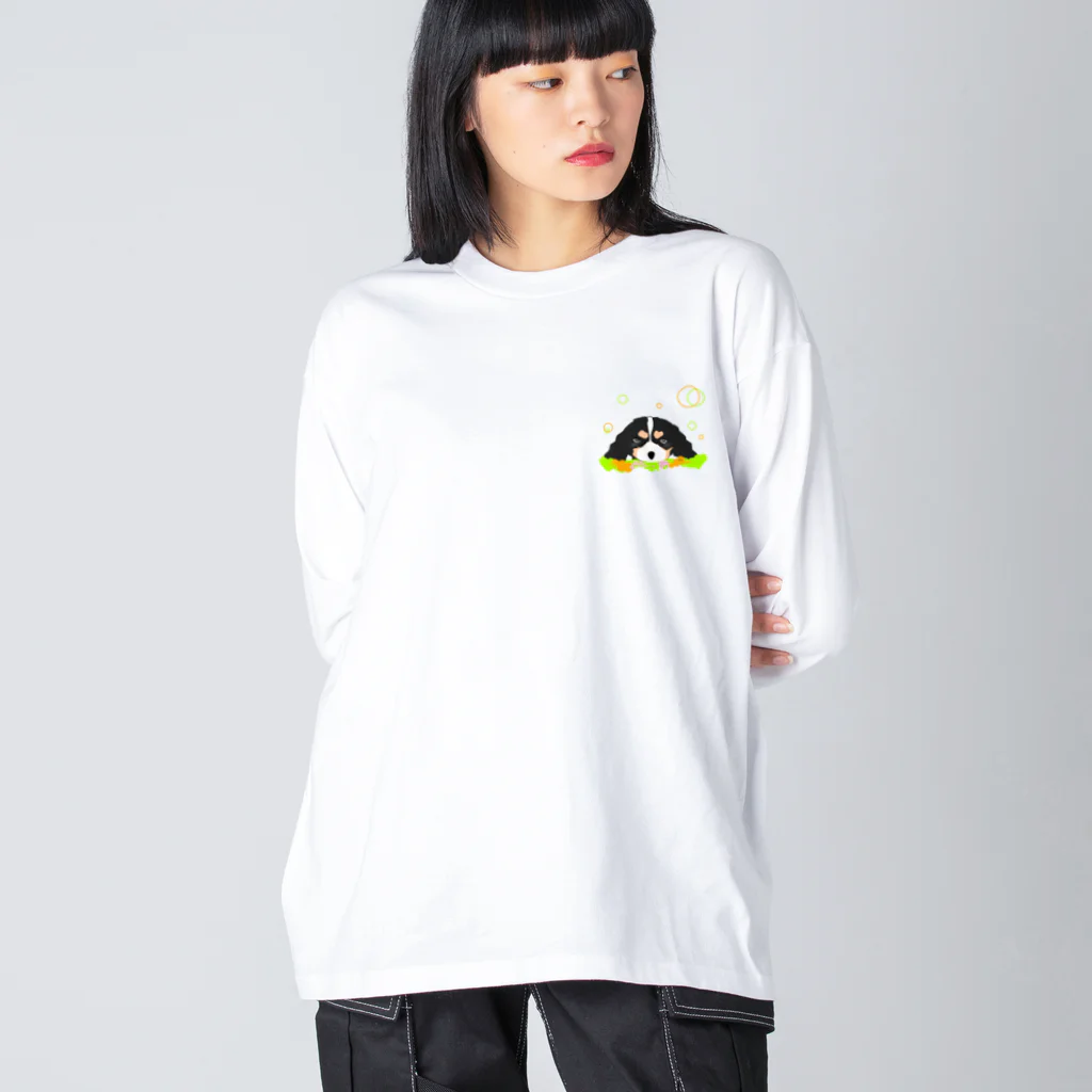 greetenのキャバリアトライカラー癒し犬 Big Long Sleeve T-Shirt