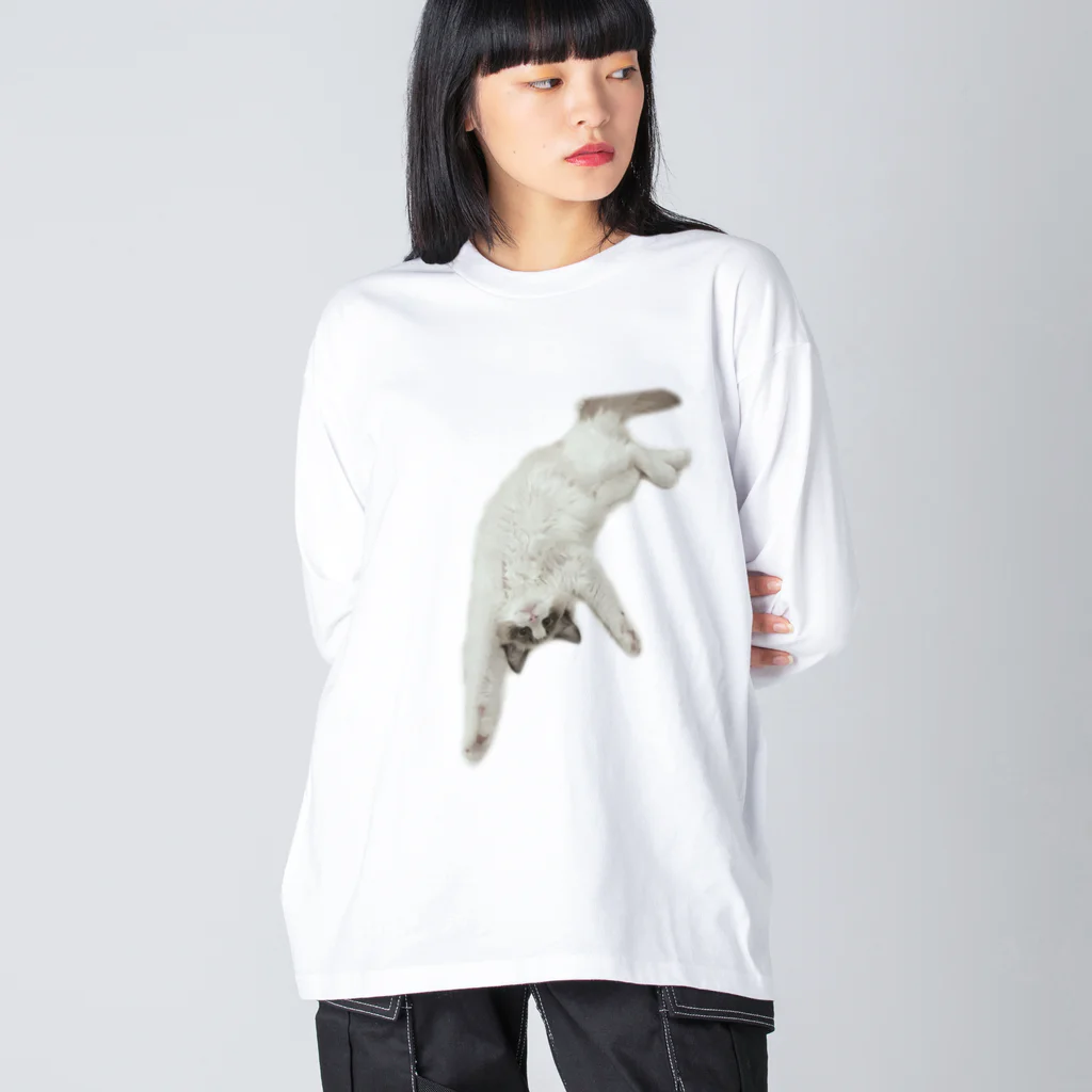 ラグドールのおうちの真っ逆さまなネコ Big Long Sleeve T-Shirt