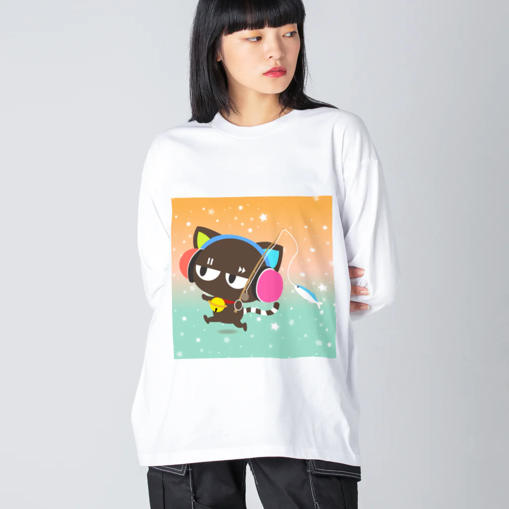 ゆるかわグラデーション＠NonnoDesignLaboのノンノネコ Big Long Sleeve T-Shirt