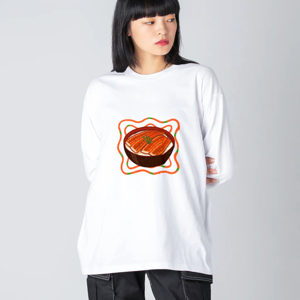 オカユのうな丼 ビッグシルエットロングスリーブTシャツ