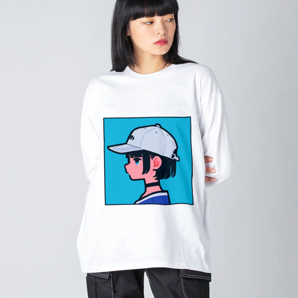 美好よしみのBlue ビッグシルエットロングスリーブTシャツ