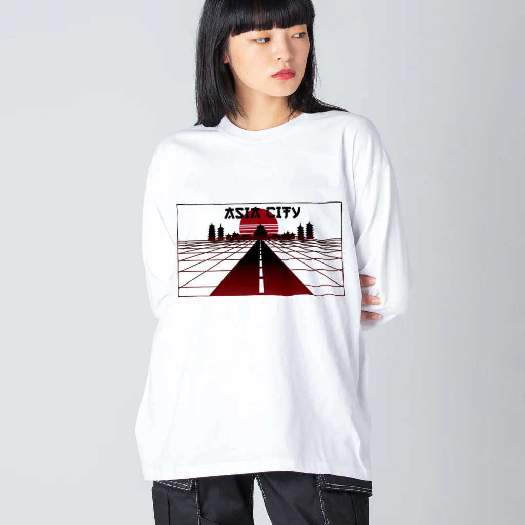 中華呪術堂（チャイナマジックホール）の vaporwave asiacity  ビッグシルエットロングスリーブTシャツ