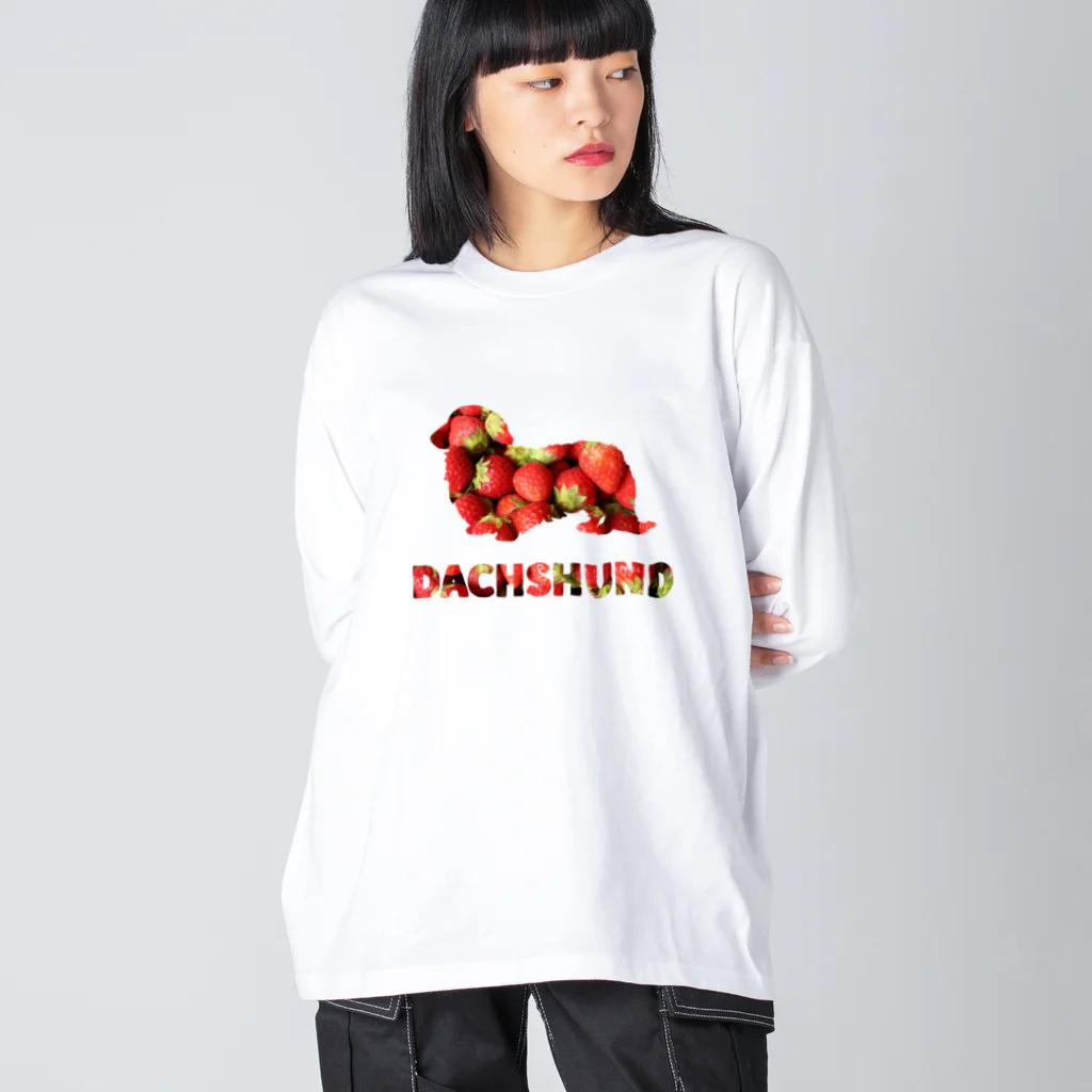 onehappinessのいちご　ダックス ビッグシルエットロングスリーブTシャツ