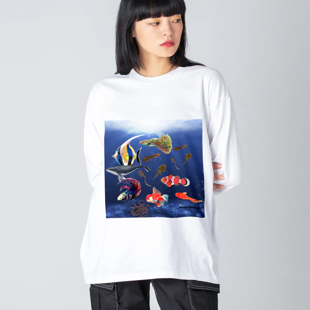 MarchanMerchantのMarchan 海に行く Big Long Sleeve T-Shirt