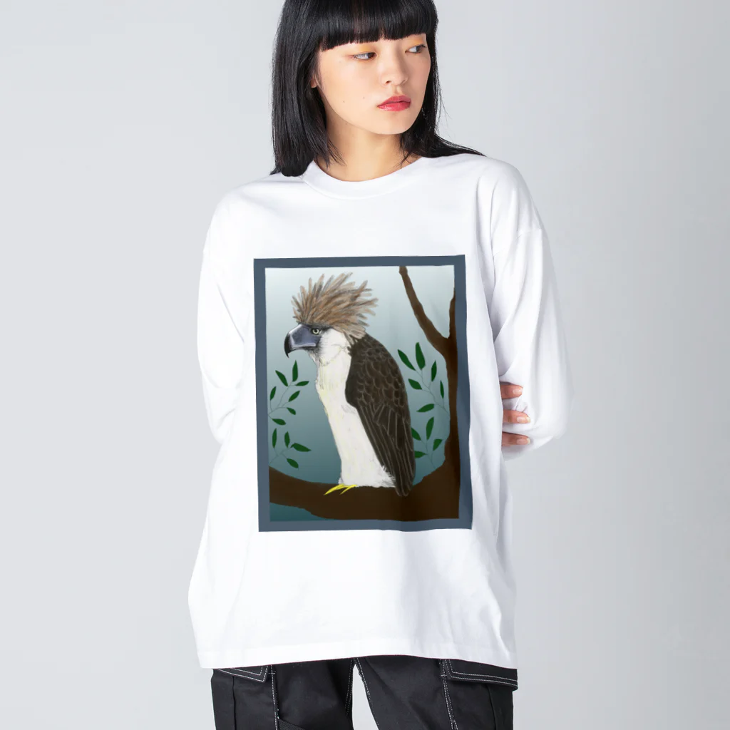 Sea of Grassの遠くを見るフィリピンワシ Big Long Sleeve T-Shirt