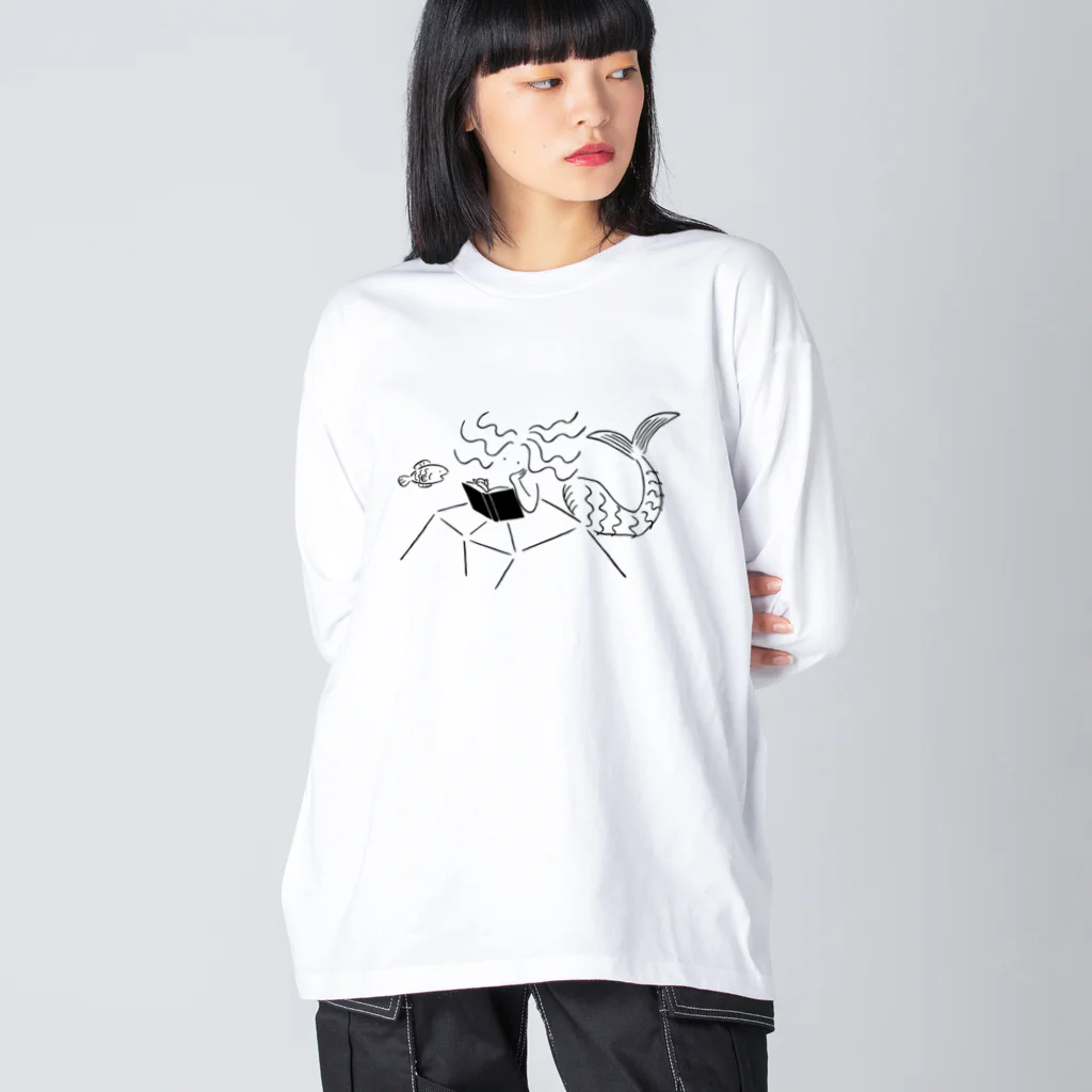 瀨頭 陽の読書するマーメイド Big Long Sleeve T-Shirt