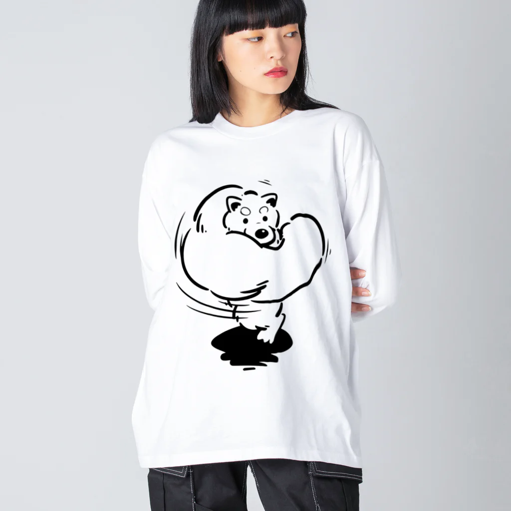 山形屋米店のマッチョな犬 ビッグシルエットロングスリーブTシャツ