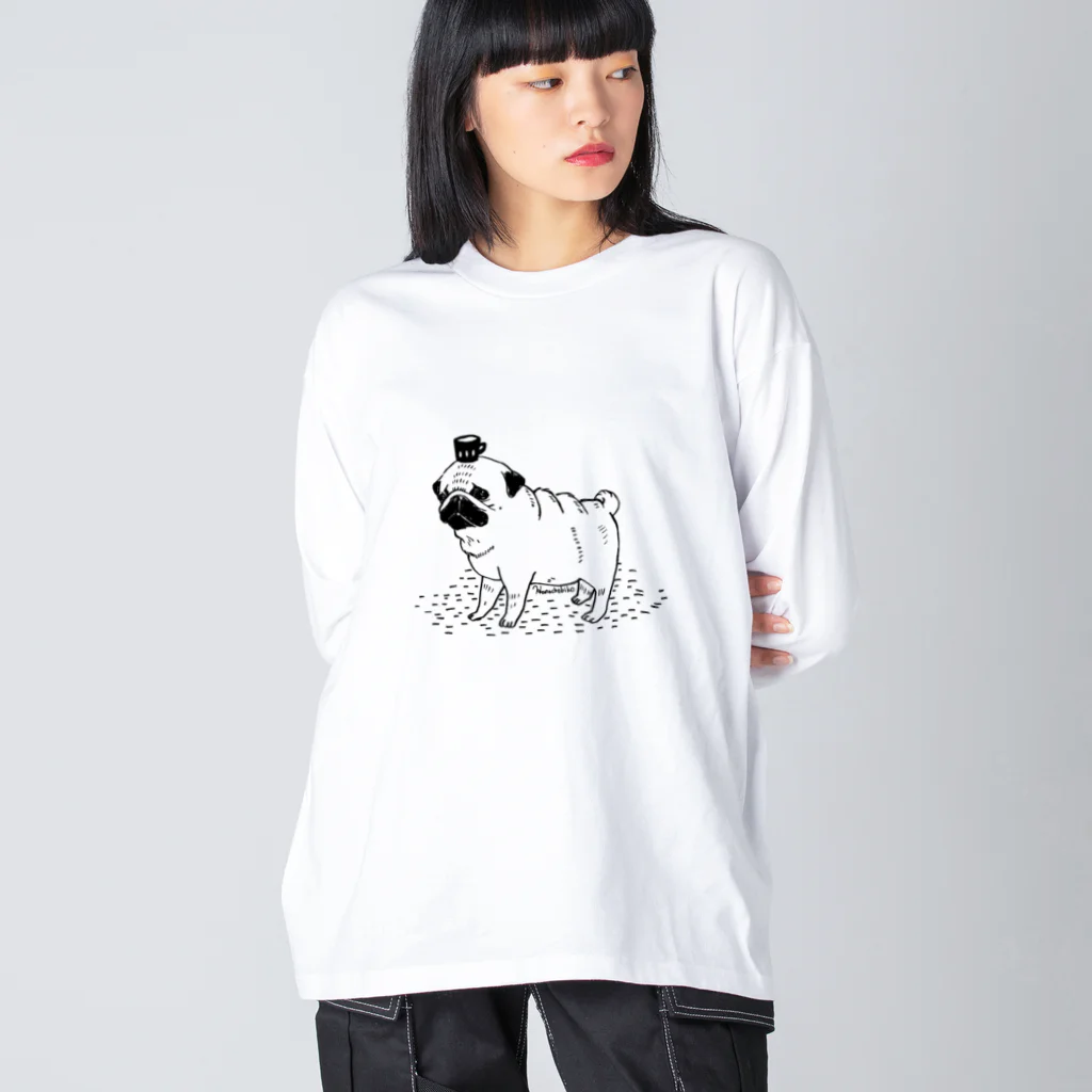 hanachobikoのコーヒーは飲めないパグ Big Long Sleeve T-Shirt