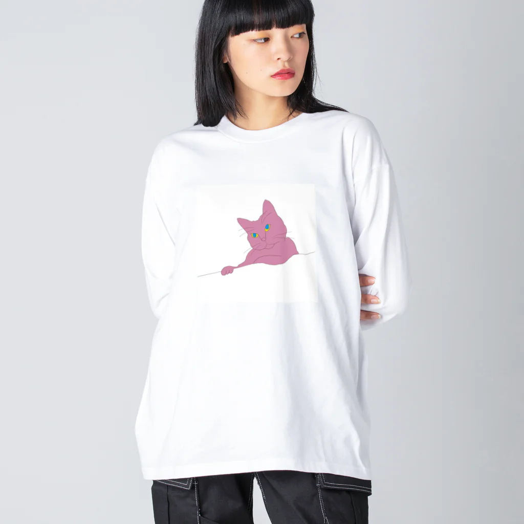 dzdzdzのPINK CAT Big Long Sleeve T-Shirt