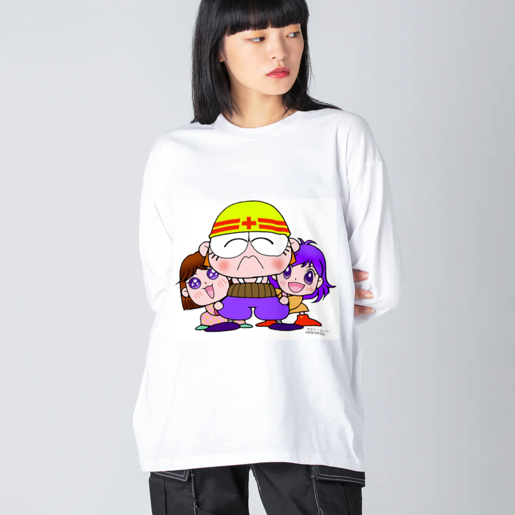 GENP37の青空ピーちゃん ビッグシルエットロングスリーブTシャツ