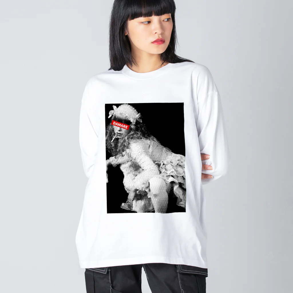 ミューミュー・ゴゴ👻🐍🐙怪談とハンドメイドVの【DAMARE】女装おじさん（モノトーンドット） Big Long Sleeve T-Shirt