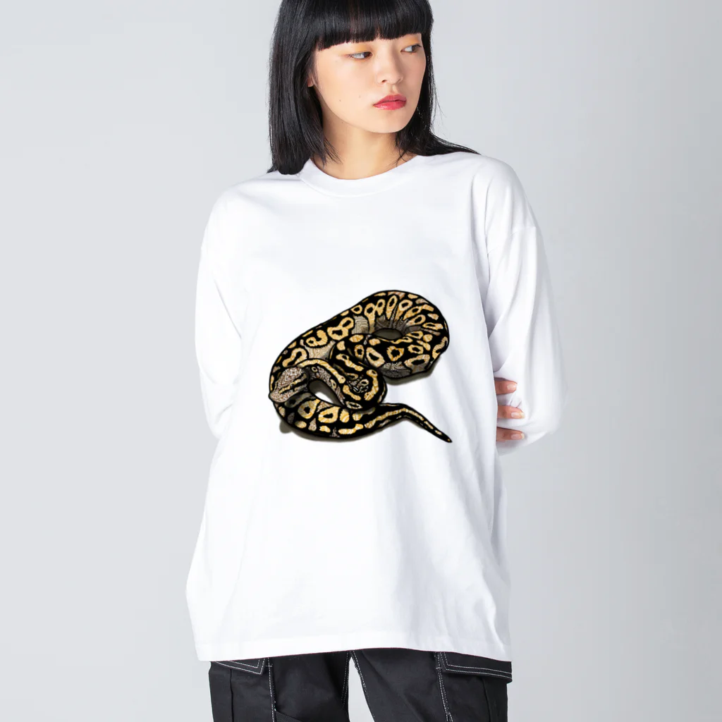 かおちぃちゃんねるのボールパイソン パスタべモチーフ Big Long Sleeve T-Shirt