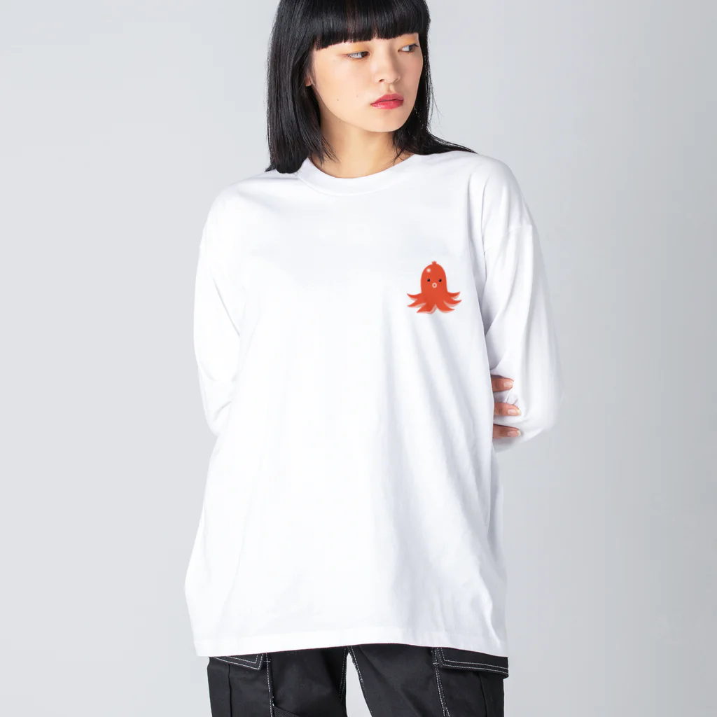 【予告】第２弾！#SUZURIのTシャツセール開催！！！★kg_shopの[☆両面] タコさんウインナー (白専用デザイン)【視力検査表パロディ】 Big Long Sleeve T-Shirt