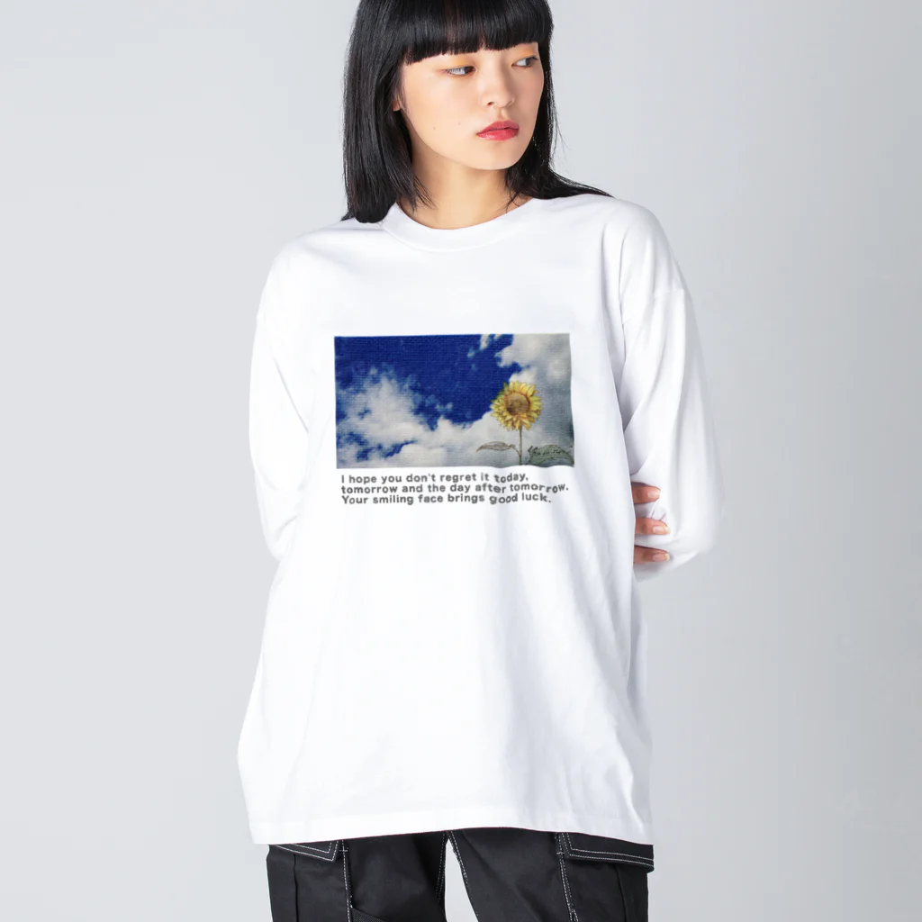 yuu all rightの〝空とひまわり〟向日葵 Big Long Sleeve T-Shirt