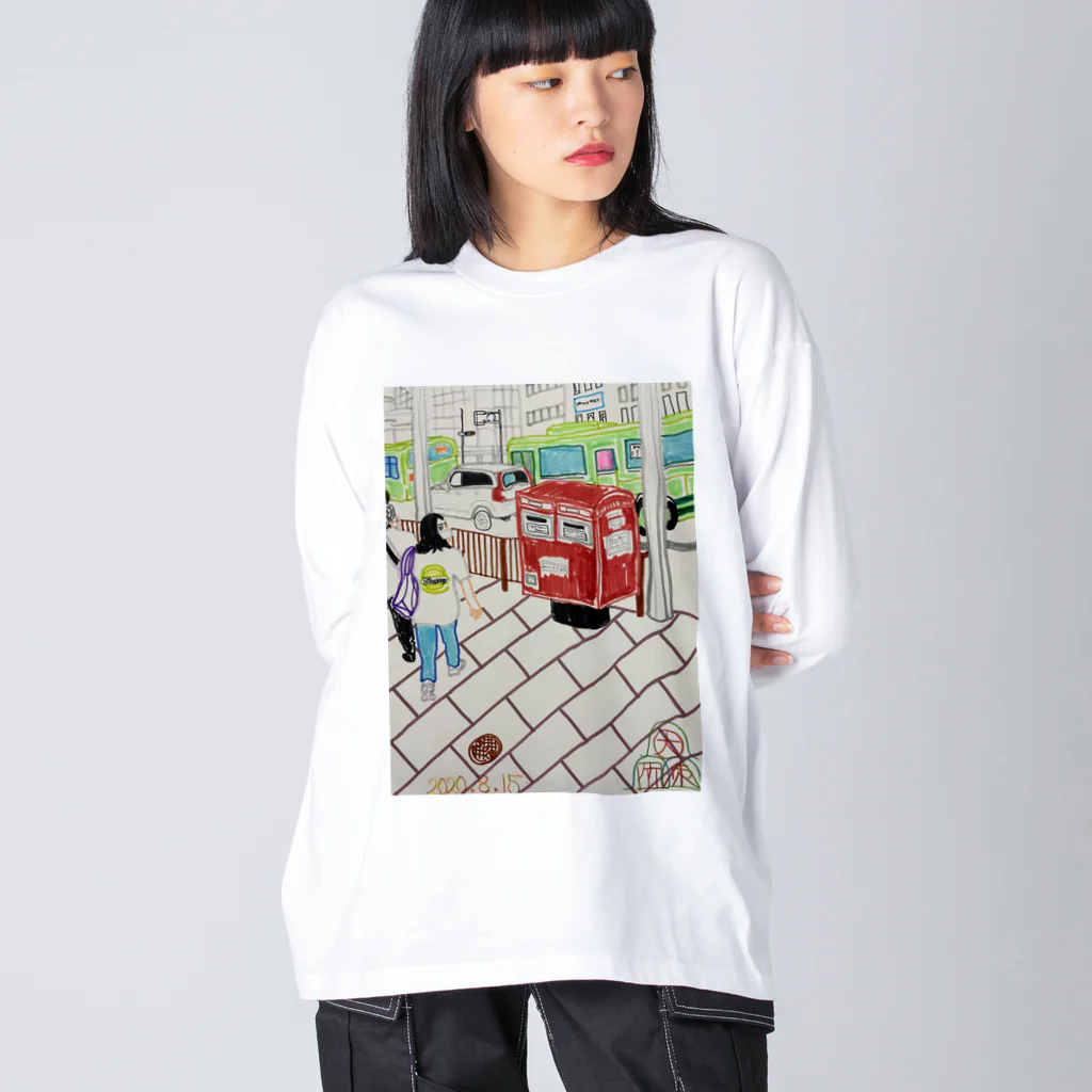 エド・ワード【江戸鉾の愛殿原】。の赤ポスト📮四条河原町 Big Long Sleeve T-Shirt