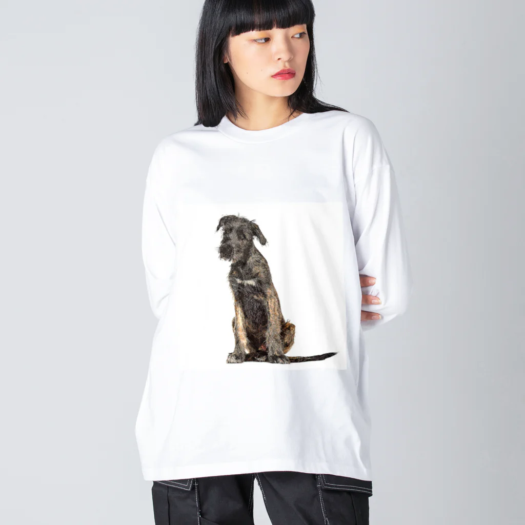 【CPPAS】Custom Pet Portrait Art Studioのクールなアイリッシュウルフハウンドドッグ Big Long Sleeve T-Shirt