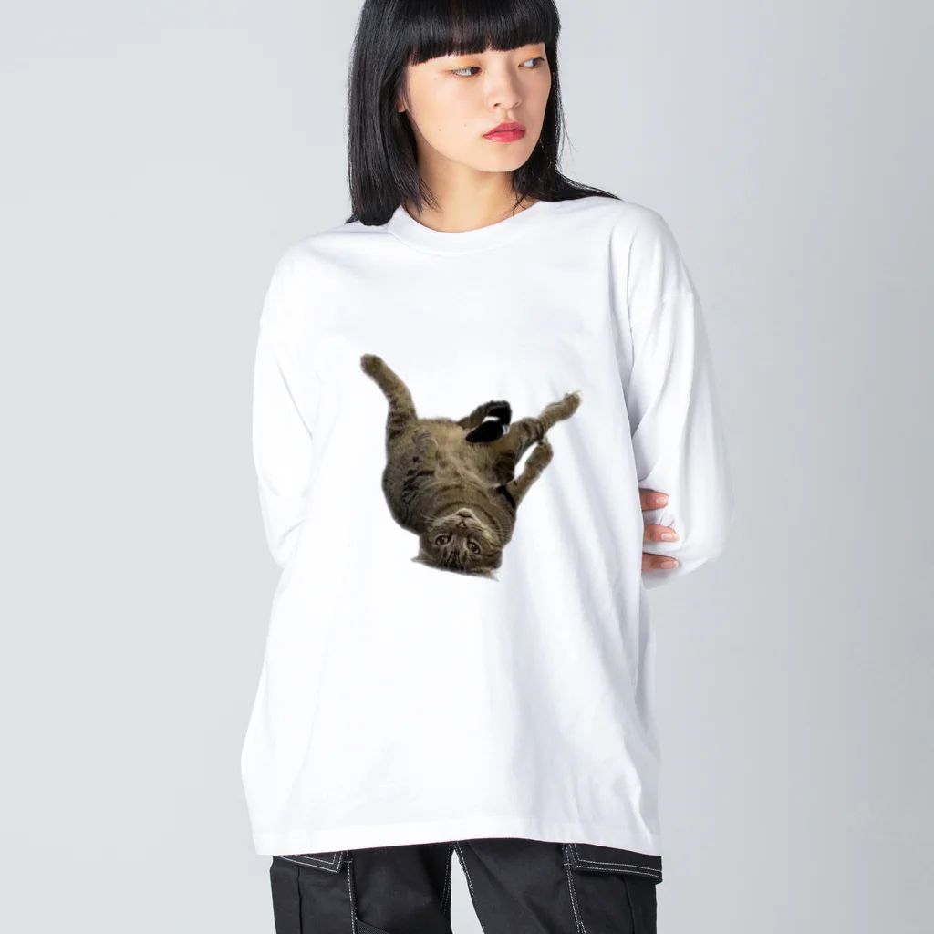 M家猫沢山屋のフタバくん ビッグシルエットロングスリーブTシャツ