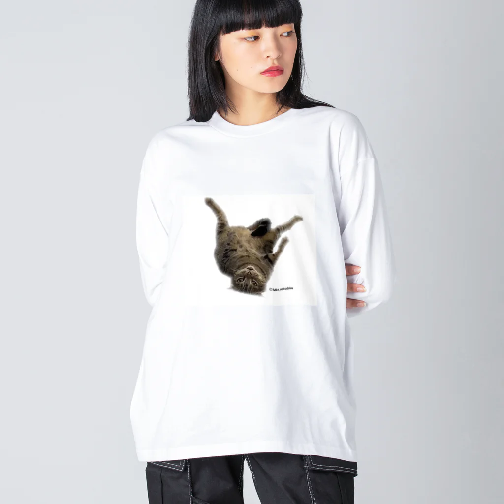 M家猫沢山屋のフタバくん ビッグシルエットロングスリーブTシャツ