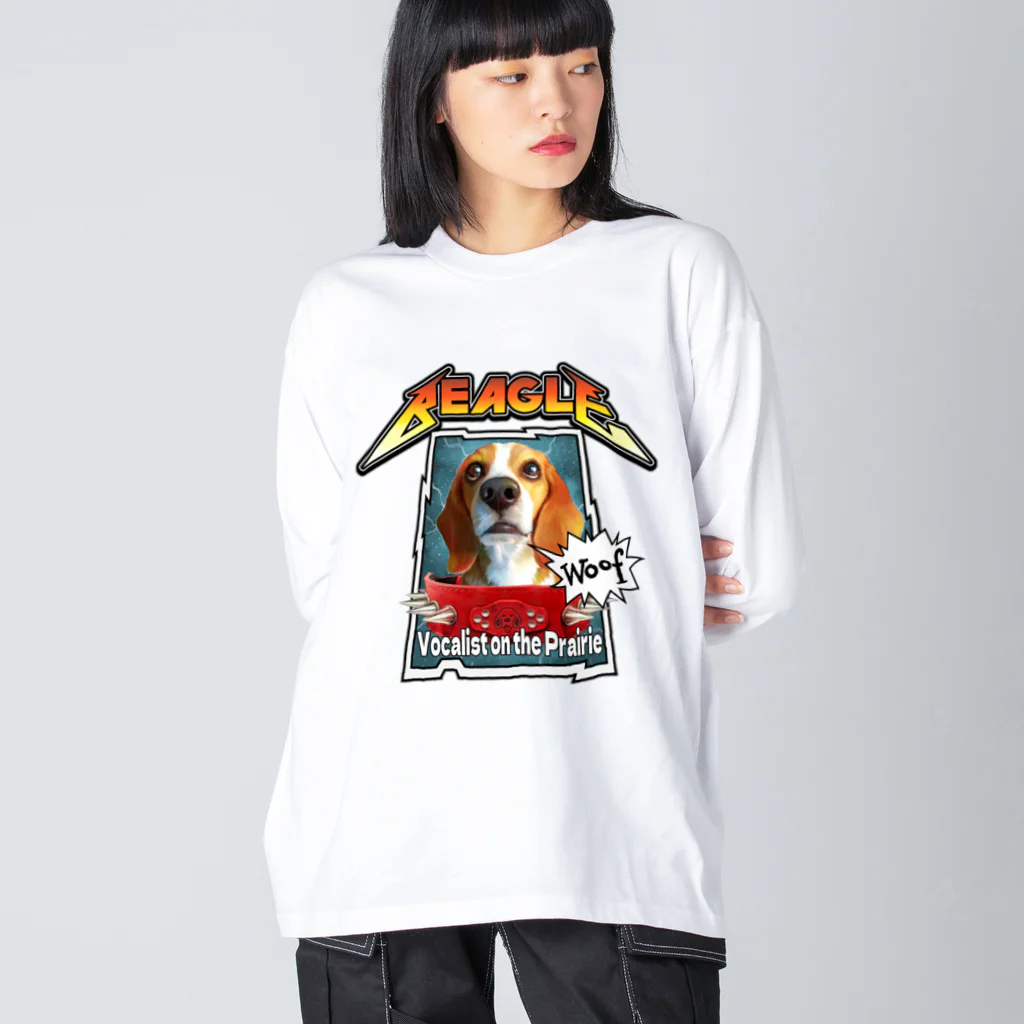 ケロケロワークスのロックビーグル ビッグシルエットロングスリーブTシャツ