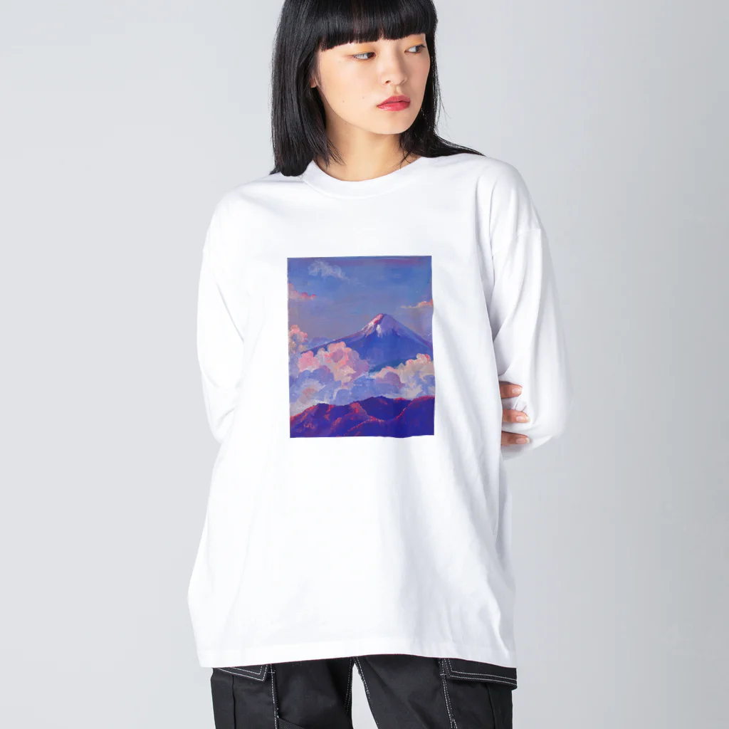 grinの浅葱と桃のやまとそら ビッグシルエットロングスリーブTシャツ