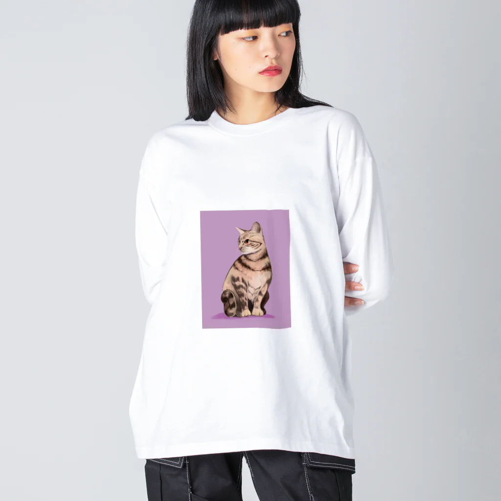 331necoのおすまし茶ねこ ビッグシルエットロングスリーブTシャツ