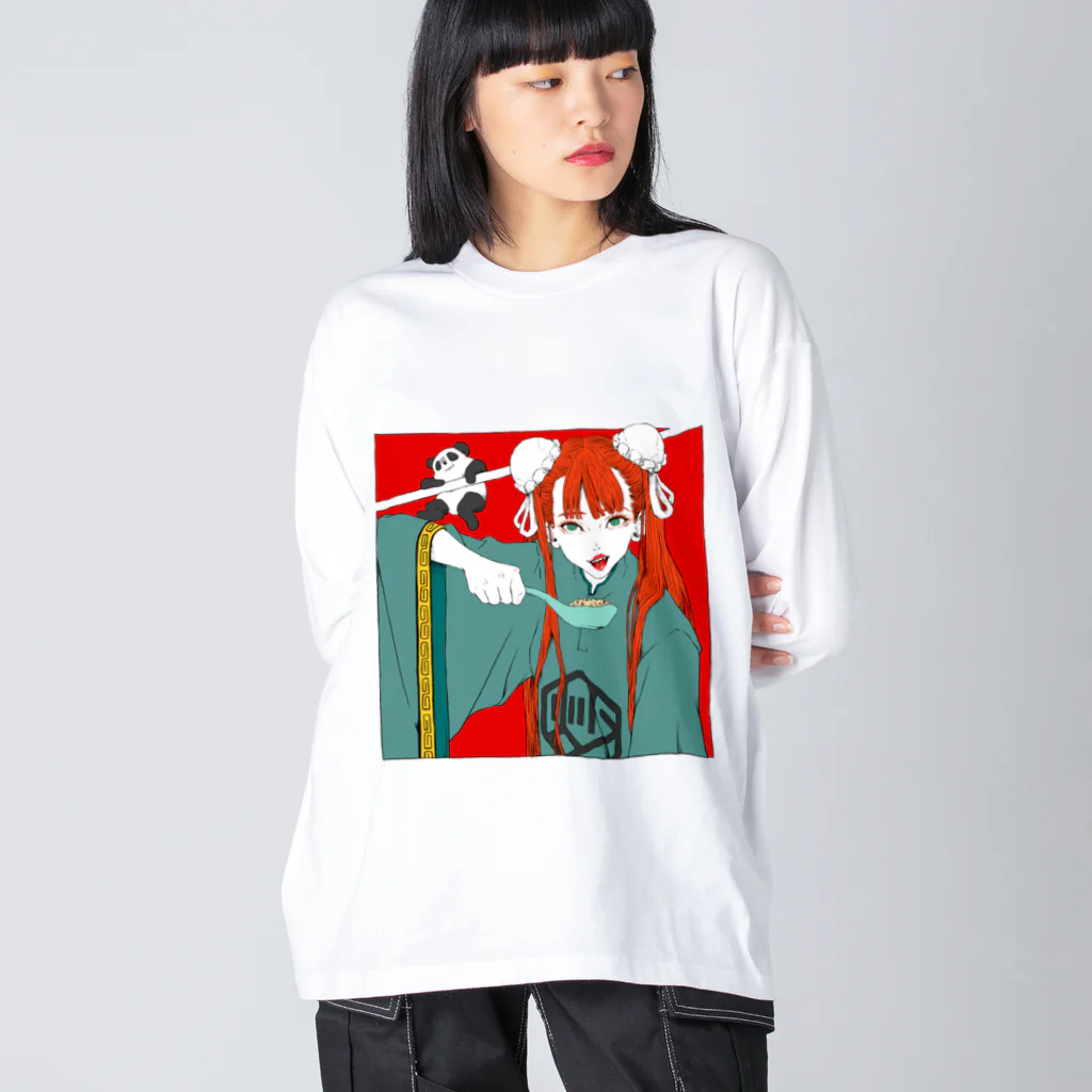 9 10 9（ qu / ten / qu ）のfried rice girl Big Long Sleeve T-Shirt