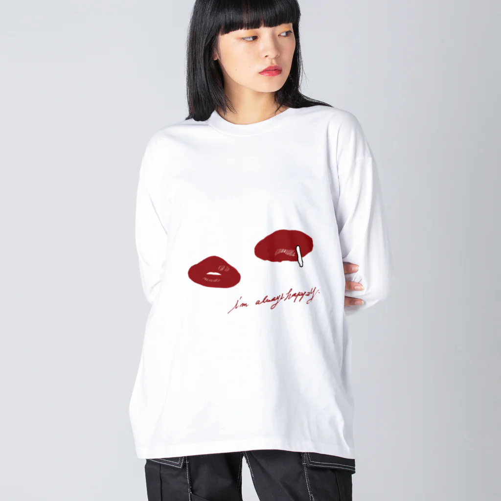 LacのI'm always happy Big Long Sleeve T-Shirt