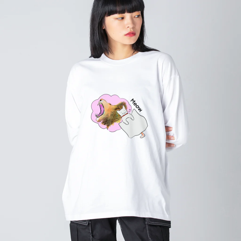 世界中の 『可愛い』を集めましたの夢見るこねこ ビッグシルエットロングスリーブTシャツ