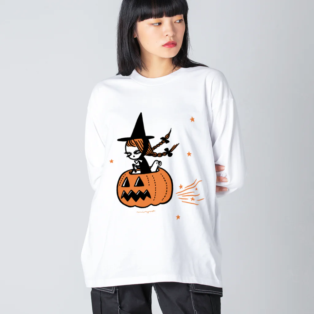 Mizna WadaのThe Pumpkin Riding Witch ビッグシルエットロングスリーブTシャツ