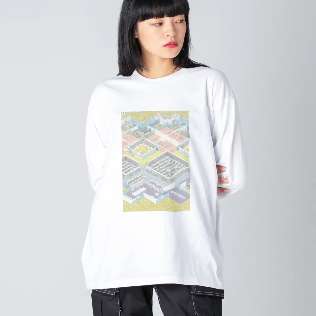 YOSHIのカラフルキューブのイラスト ビッグシルエットロングスリーブTシャツ