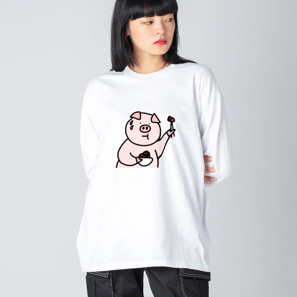 ＋Whimsyの豚キムチ Big Long Sleeve T-Shirt