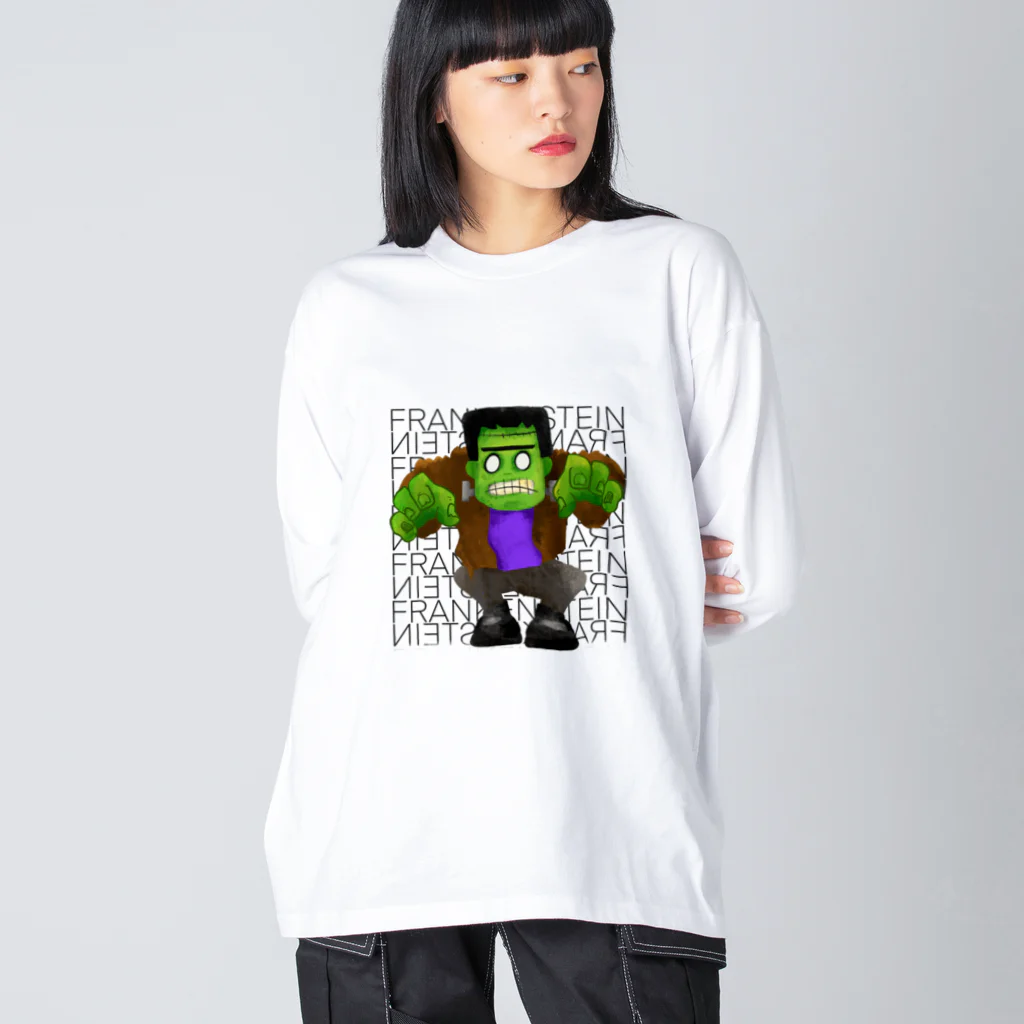 Hey! Kids KidsのHalloween Frankenstein Liam Fitzpatrick  Big Long Sleeve T-Shirt