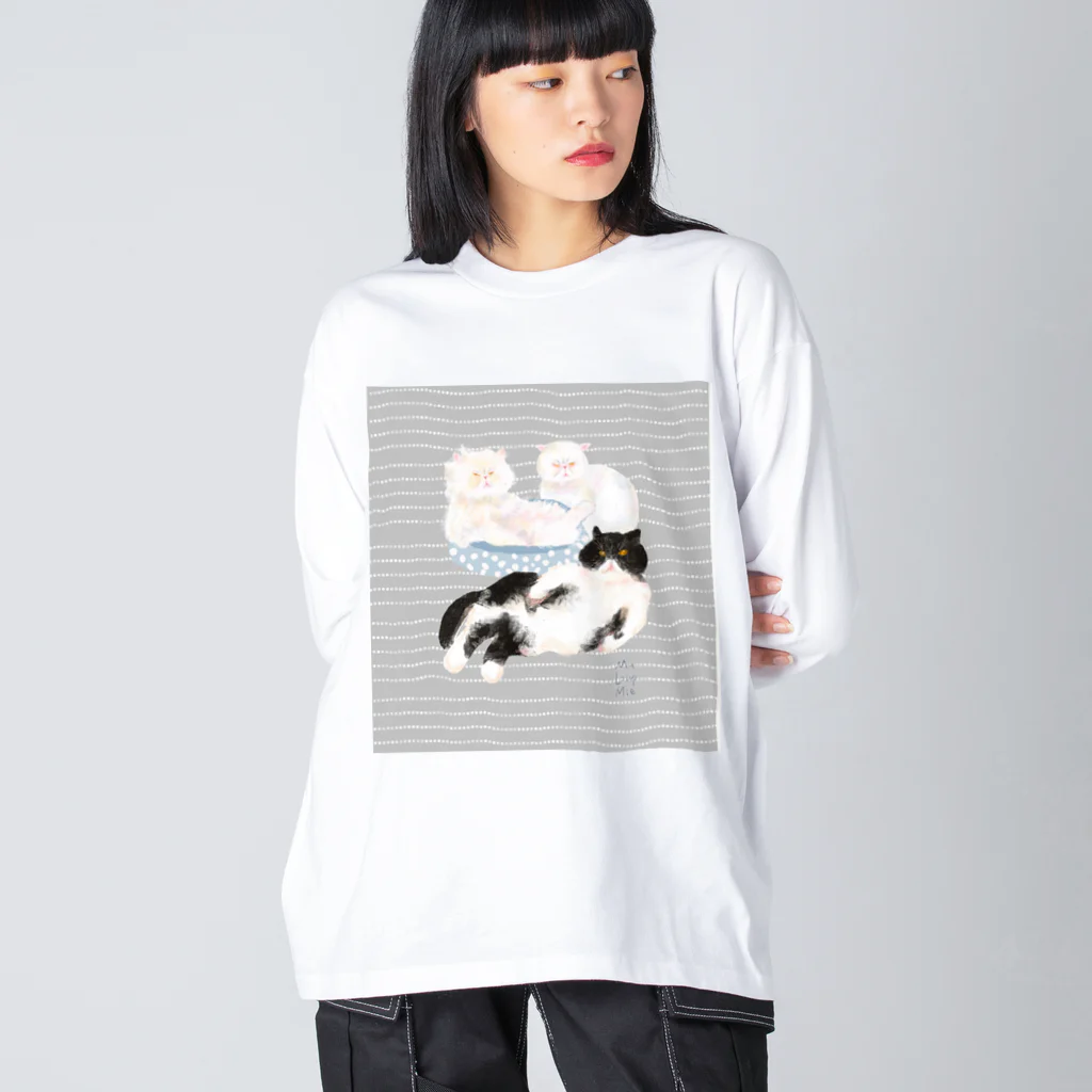 マルティ部屋のむぅるぅみぃ縞入り Big Long Sleeve T-Shirt